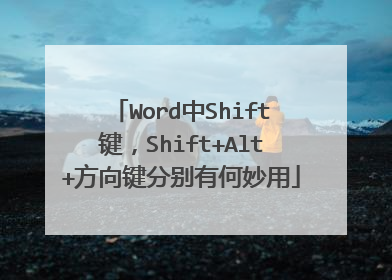 Word中Shift键，Shift+Alt+方向键分别有何妙用