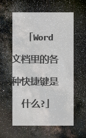 Word文档里的各种快捷键是什么?
