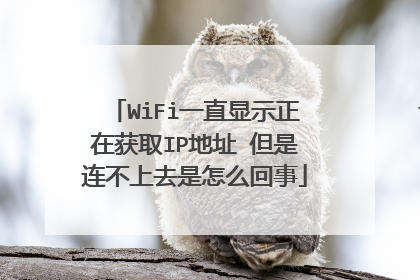 WiFi一直显示正在获取IP地址 但是连不上去是怎么回事