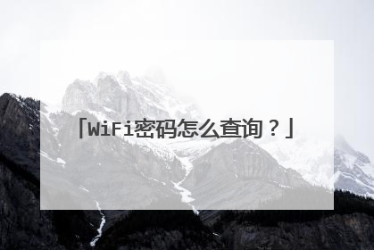 WiFi密码怎么查询？