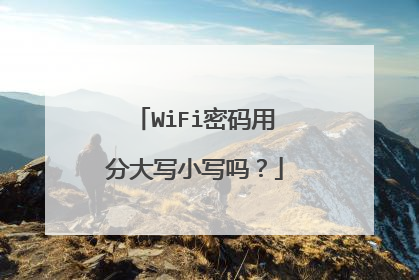 WiFi密码用分大写小写吗？