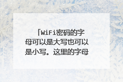 WiFi密码的字母可以是大写也可以是小写。这里的字母可以指拼音字母也可以指英文字母吗？
