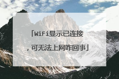 WiFi显示已连接 ，可无法上网咋回事