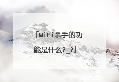 WiFi杀手的功能是什么?_?