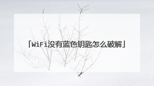 WiFi没有蓝色钥匙怎么破解