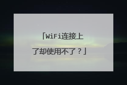 WiFi连接上了却使用不了？