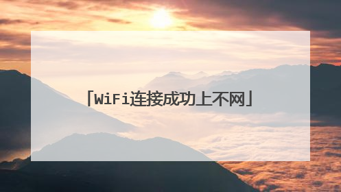 WiFi连接成功上不网