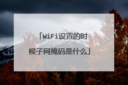 WiFi设置的时候子网掩码是什么