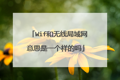 Wif和无线局域网意思是一个样的吗