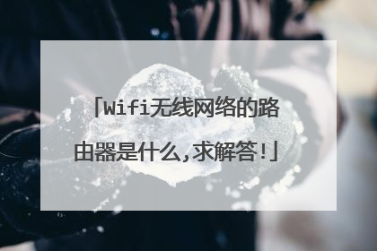 Wifi无线网络的路由器是什么,求解答!