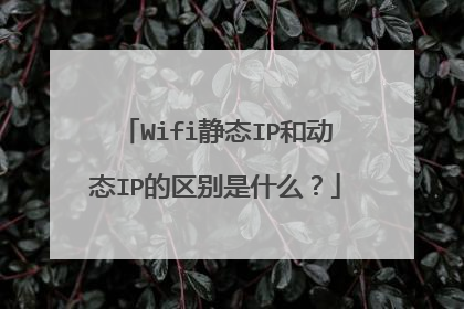 Wifi静态IP和动态IP的区别是什么？