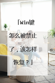 Win键怎么被禁止了,该怎样恢复?