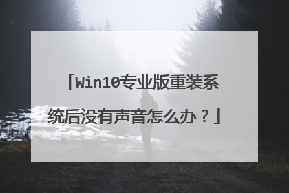 Win10专业版重装系统后没有声音怎么办？