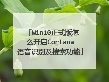 Win10正式版怎么开启Cortana语音识别及搜索功能