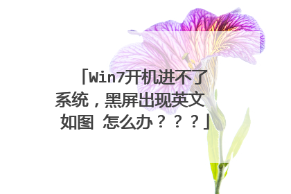 Win7开机进不了系统,黑屏出现英文 如图 怎么办???
