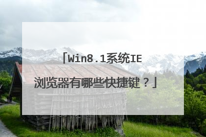 Win8.1系统IE浏览器有哪些快捷键？