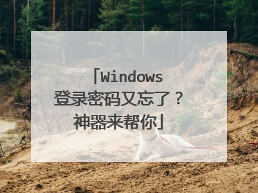 Windows登录密码又忘了?神器来帮你