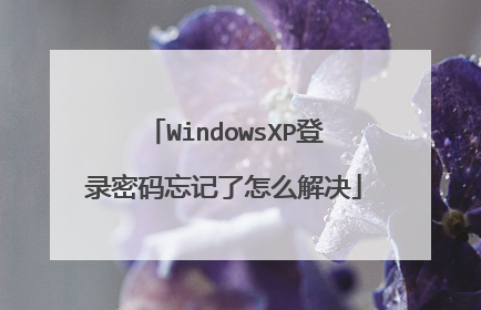 WindowsXP登录密码忘记了怎么解决