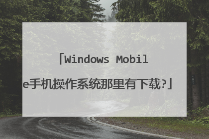 Windows Mobile手机操作系统那里有下载?