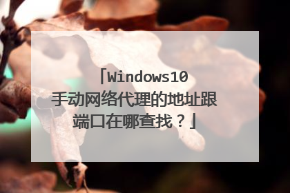 Windows10手动网络代理的地址跟端口在哪查找？