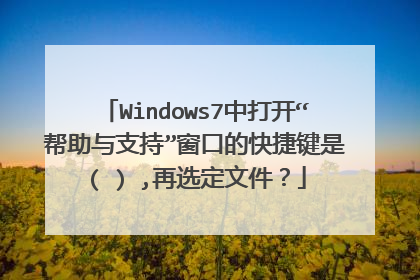 Windows7中打开“帮助与支持”窗口的快捷键是( ) ,再选定文件?