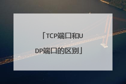 TCP端口和UDP端口的区别