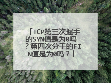 TCP第三次握手的SYN值是为0吗?第四次分手的FIN值是为0吗?