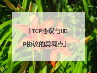 TCP协议与UDP协议的异同点