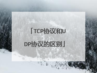 TCP协议和UDP协议的区别