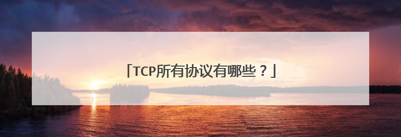 TCP所有协议有哪些？
