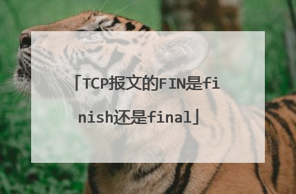 TCP报文的FIN是finish还是final
