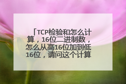 TCP检验和怎么计算,16位二进制数,怎么从高16位加到低16位,请问这个计算过程,谢谢