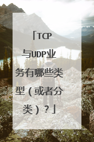 TCP 与UDP业务有哪些类型(或者分类)?