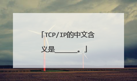 TCP/IP的中文含义是______。