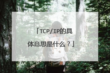 TCP/IP的具体意思是什么?