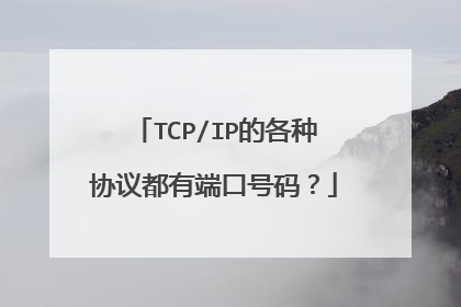 TCP/IP的各种协议都有端口号码?