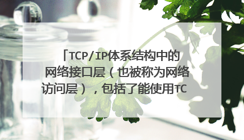 TCP/IP体系结构中的 网络接口层(也被称为网络访问层),包括了能使用TCP/IP与物理网络进行