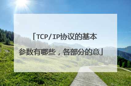 TCP/IP协议的基本参数有哪些，各部分的意
