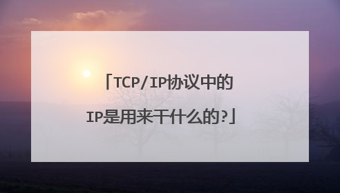 TCP/IP协议中的IP是用来干什么的?