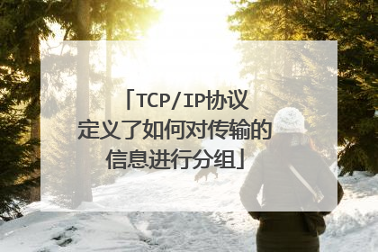 TCP/IP协议定义了如何对传输的信息进行分组