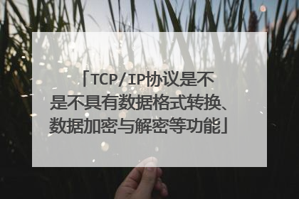 TCP/IP协议是不是不具有数据格式转换、数据加密与解密等功能