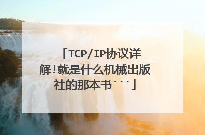 TCP/IP协议详解!就是什么机械出版社的那本书```