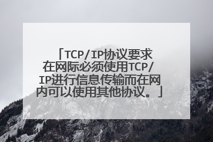 TCP/IP协议要求在网际必须使用TCP/IP进行信息传输而在网内可以使用其他协议。