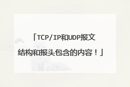 TCP/IP和UDP报文结构和报头包含的内容!