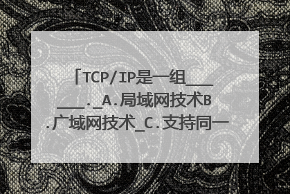 TCP/IP是一组______._A.局域网技术B.广域网技术_C.支持同一种计算机(网络)互