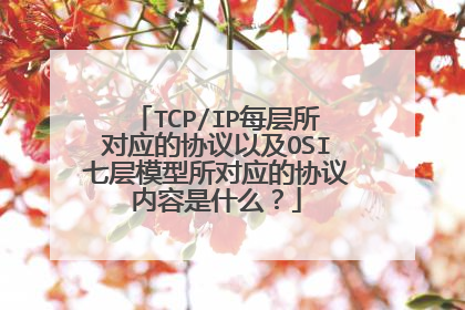TCP/IP每层所对应的协议以及OSI七层模型所对应的协议内容是什么？