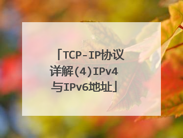 TCP-IP协议详解(4)IPv4与IPv6地址