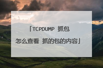 TCPDUMP 抓包 怎么查看 抓的包的内容