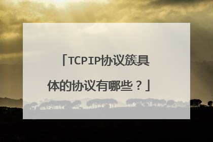 TCPIP协议簇具体的协议有哪些？