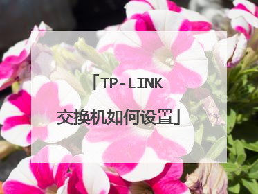 TP-LINK交换机如何设置